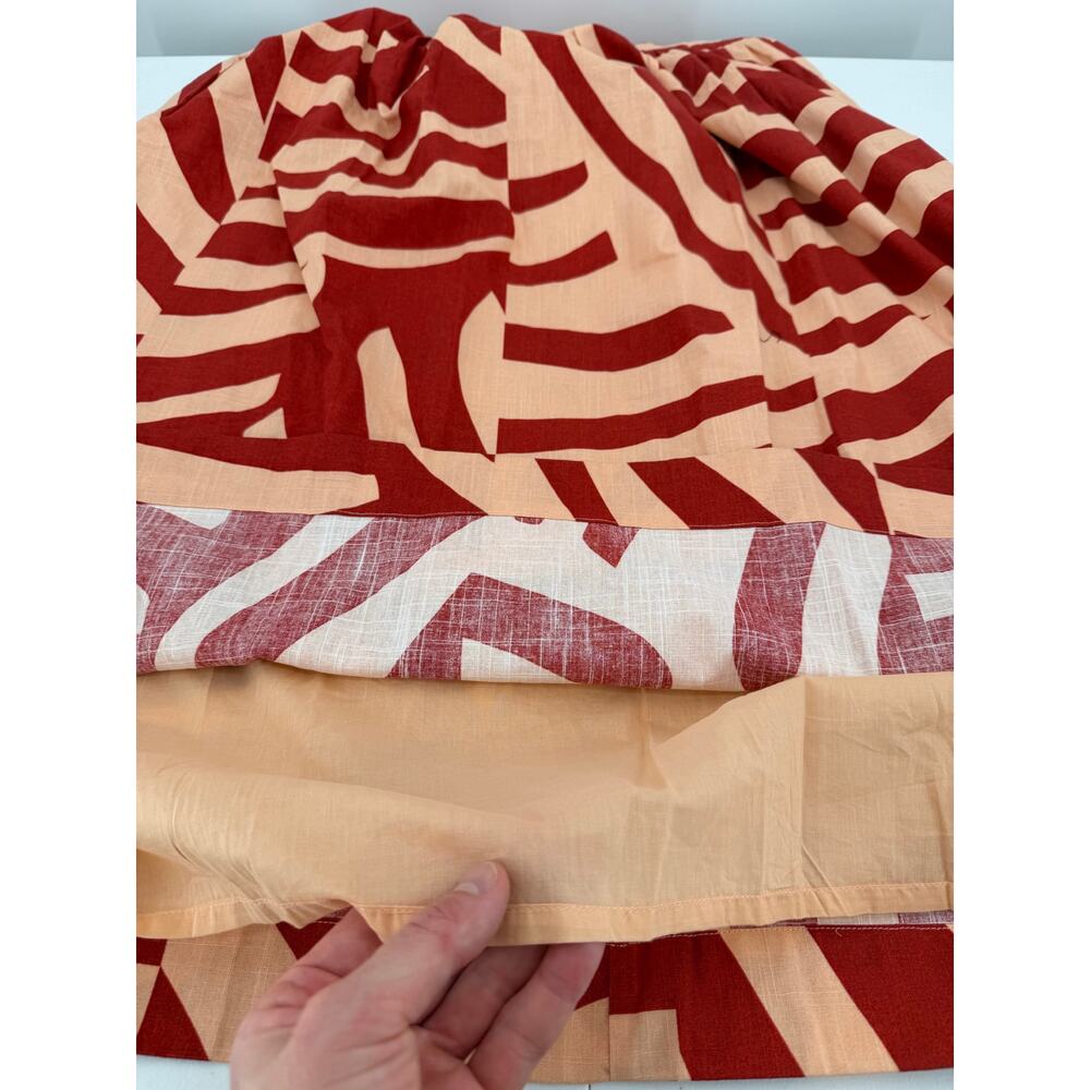 NWT MON RENN Surreal Tropico Print Cotton Midi Dress Red/Coral Size SMALL - Picture 10 of 12